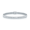 Berry's 18ct White Gold Emerald Cut Diamond Rubover Set Bracelet - Berry's Jewellers