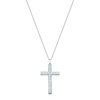 18ct White Gold Round Brilliant Cut Diamond Channel Set Cross & Chain