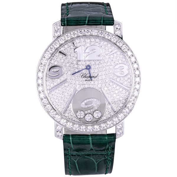 Pre Owned Chopard Happy Diamonds 18ct White Gold Diamond Set Watch