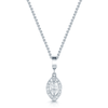 18ct White Gold Marquise Cut Diamond Set Pendant with Pave Set Surround