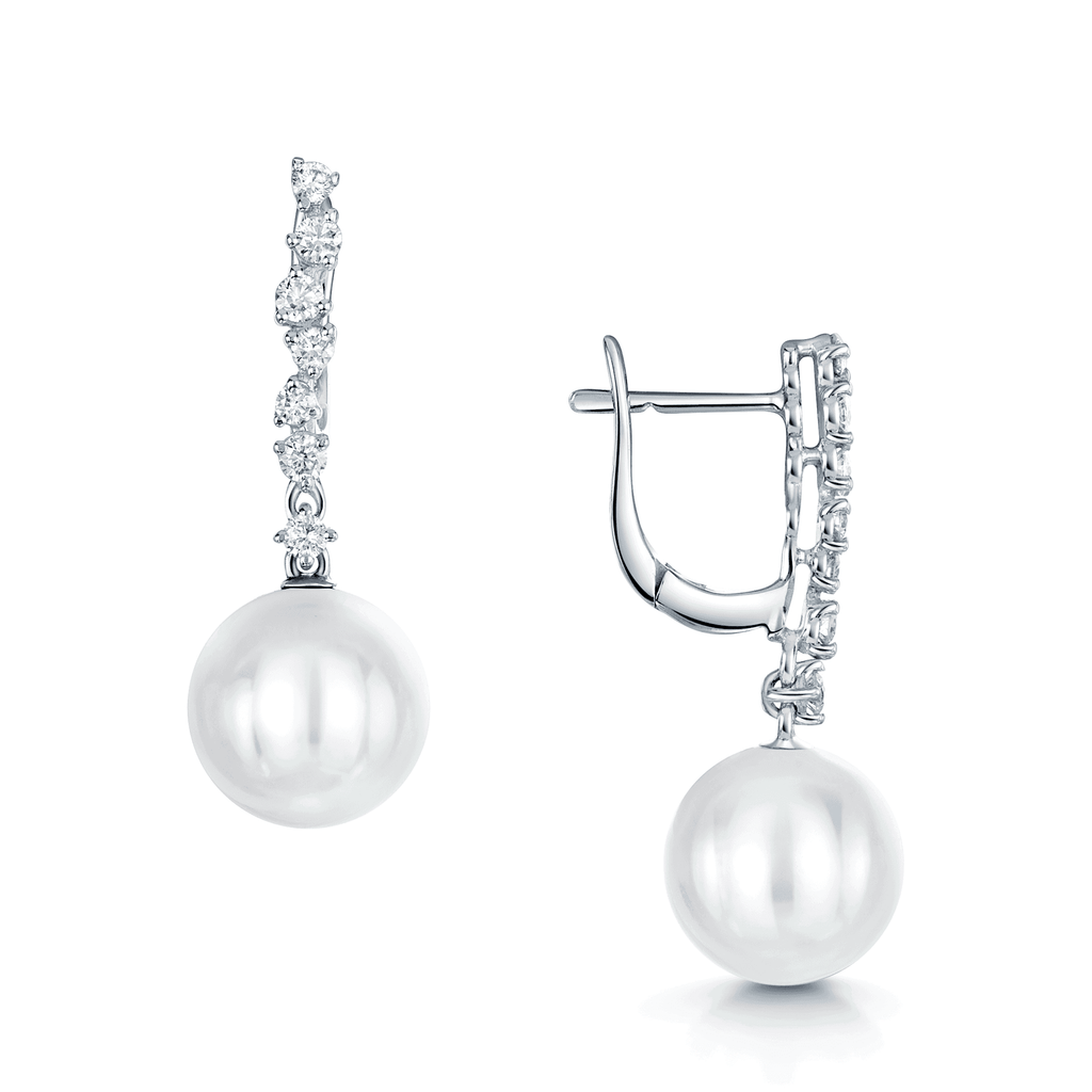 Single diamond drop earrings sale