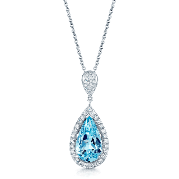 Aquamarine & Diamond Pendant – Schulz Jewelers