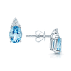 18ct White Gold Aquamarine & Diamond Stud Earrings