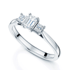 Berry's Platinum GIA Certificated Emerald And Princess Cut Diamond Three Stone Ring - Berry's Jewellers