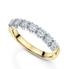 18ct Yellow Gold Round Brilliant Cut Diamond Claw Set Seven Stone Half Eternity Ring