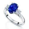 Berry's Platinum Oval Cut Purple Sapphire & Round Brilliant Cut Diamond Three Stone Ring - Berry's Jewellers